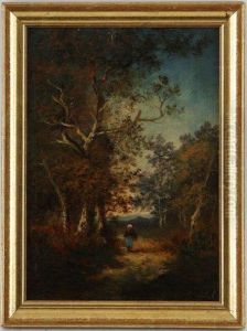 Paysanne En Foret by Jules Dupre