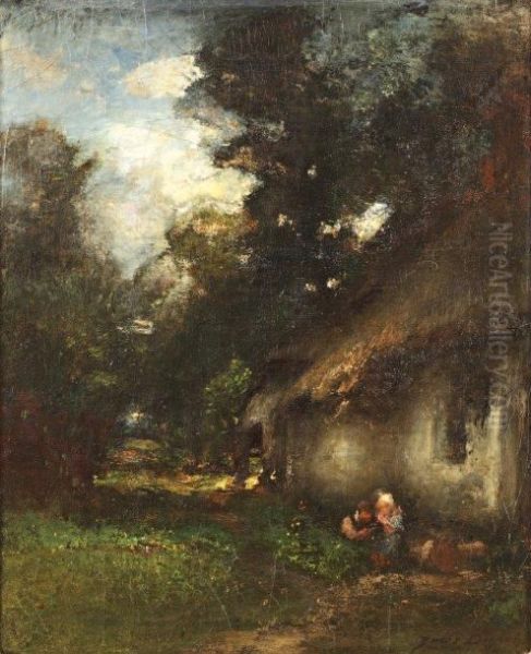 Les Enfants Devant La Chaumiere - view 1