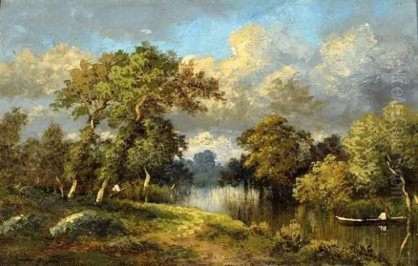 Paysage Au Pecheur Et A La Barque - view 1