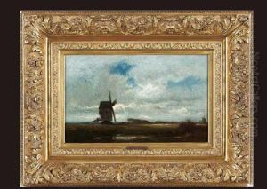 Windmill In Normandie by Jules Dupre