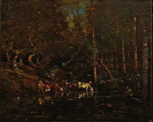 Troupeau S'abreuvant by Jules Dupre