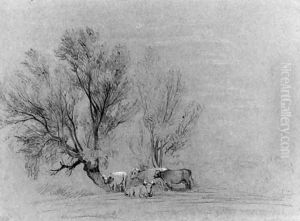 Cattle beneath a tree by Peter de Wint