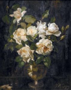 Bouquet De Roses Blanches by Paul Michel Dupuy