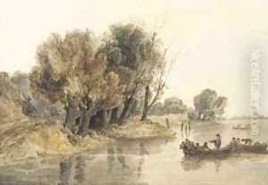 Eel trapping by Peter de Wint
