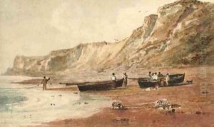 Fishermen bringing in the catch, Isle of Wight