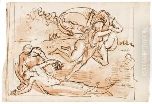 Studio Di Figure Con Amanti In Volo