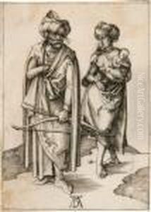 Der Orientale Und Sein Weib - Die Turkenfamilie by Albrecht Durer