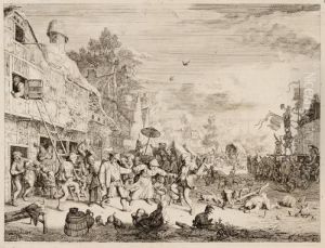 La Grande Fiera Al Villaggio by Cornelis Dusart