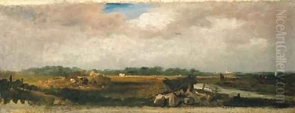 Haymaking with a distant view of Lincoln - view 1