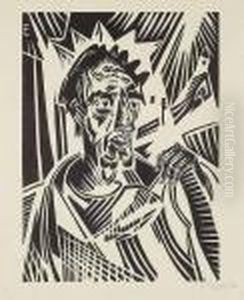 Bearded Man by Josef Eberz