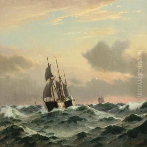 Steamer On Open Sea