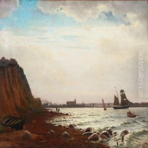 ""kystparti Ved Korsor. Diset Formiddag" by Christian Eckardt