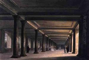 Colonnade under Trinity College Library, Cambridge, from 'The History of Cambridge', engraved by Joseph Constantine Stadler (1780-1812), pub. by R. Ackermann, 1815 by William Westall