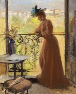 Nainen Parvekkeella by Albert Edelfelt