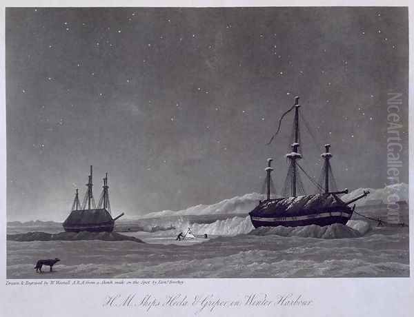 H.M. Ships Hecla & Griper in Winter Harbour, from Journal of a Voyage for the Discovery of a North West Passage from the Atlantic to the Pacific performed in the Years 1819-20, by William Edward Parry, published 1821 - view 1