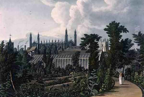 The Botanical Gardens, Cambridge, from The History of Cambridge, engraved by Joseph Constantine Stadler (fl.1780-1812), pub. by R. Ackermann, 1815 - view 1