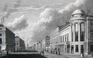 Regent Street, with the Argyle Rooms, engraved by Charles Heath, 1825 by William Westall