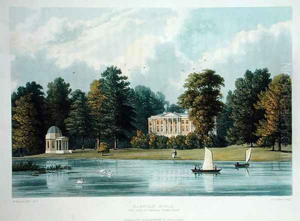 Hampton House, engraved by Richard Gilson Reeve (1803-89), published 1828 - view 1