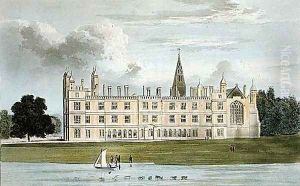 Burghley House, from Ackermanns Repository of Arts, published c.1826