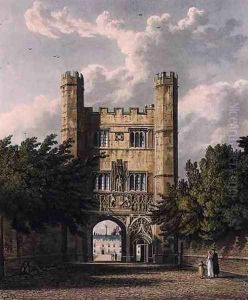 Trinity Gate, Cambridge, from The History of Cambridge, engraved by Joseph Constantine Stadler (fl.1780-1812), pub. by R. Ackermann, 1815