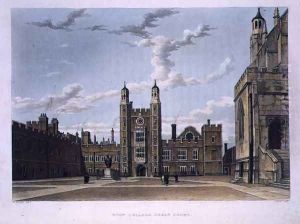 Eton College Great Court, from History of Eton College, part of History of the Colleges, engraved by J. Bluck (fl.1791-1831) pub. by R. Ackermann, 1816 by William Westall