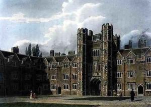 The Second Court of St. Johns College, Cambridge, from The History of Cambridge, engraved by Joseph Constantine Stadler (fl.1780-1812), pub. by R. Ackermann, 1815