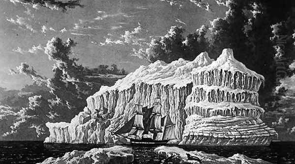 Iceberg in Baffins Bay, July 1819, from Journal of a Voyage for the Discovery of a North West Passage from the Atlantic to the Pacific performed in the Years 1819-20, by William Edward Parry, published 1821 - view 1