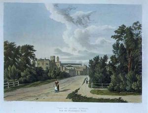 View of Rugby School from the Northampton Road, from History of Rugby School, part of 'History of the Colleges', engraved by Daniel Havell (1785-1826) pub. by R. Ackermann, 1816 by William Westall