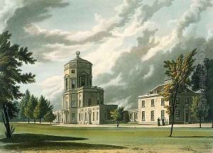 Exterior of The Astronomical Observatory, illustration from the History of Oxford, engraved by Joseph Constantine Stadler (fl.1780-1813) pub. by R. Ackermann, 1813