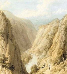 The head of Dovedale, Derbyshire by William Westall