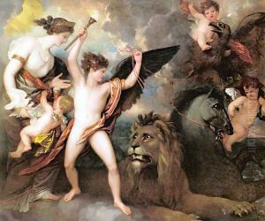 Omnia Vincit Amor aka The Power of Love in the Three Elements by Benjamin West