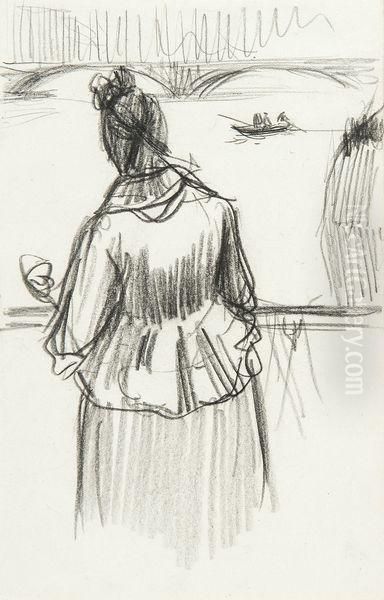 Femme De Dos Sur Un Pont - view 1