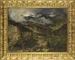 Paesaggio Montano Con Pastorella E Pecora