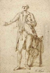Study of a standing man, possibly a study for portrait of Lord Camden by Benjamin West