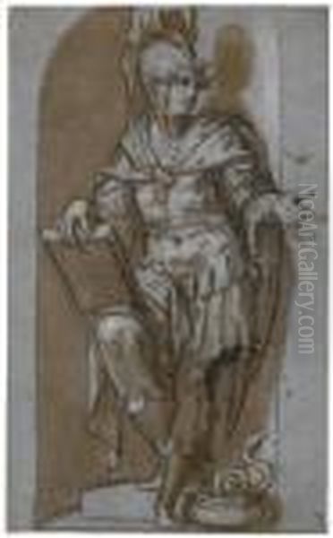 A Standing Soldier In A Niche, Possibly Attalus I Of Pergamon - view 1