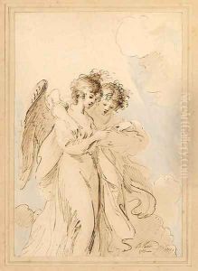 Two Angels singing by Benjamin West