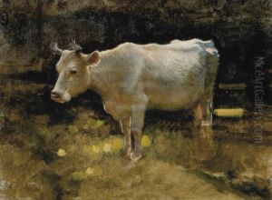 Study Of A Cow In A Meadow by Joseph Farquharson