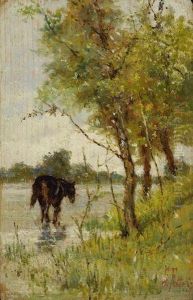 Paesaggio Con Cavallo by Giovanni Fattori