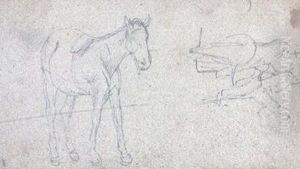 Studi Di Cavalli by Giovanni Fattori