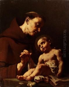 Der Heilige Antonius Von Padua Mit Dem Jesusknaben