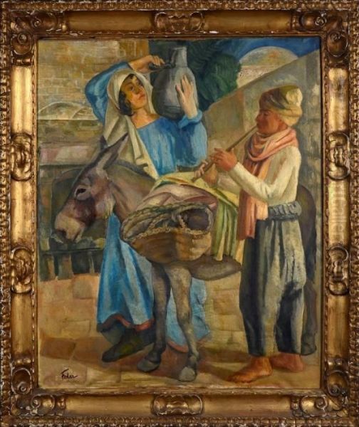 Porteuse D'eau Et Musicien - view 1