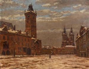 Old Town Square In Winter