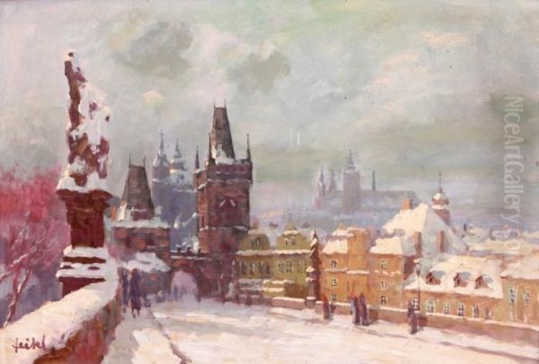 Charles Bridge In Winter - view 1