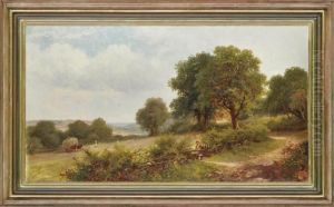 Harvest Time On The Downs by Robert Robin Fenson