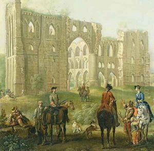 Riders Pausing by the Ruins of Rievaulx Abbey, c.1740-50