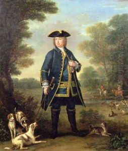 Portrait of Sir Robert Walpole (1676-1745) as Master of the Kings Staghounds in Windsor Forest