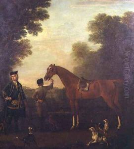Sir Robert Walpole (1676-1745) with his Hunter and Groom