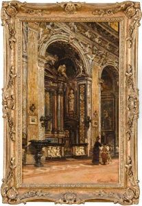 Veduta Di Interno Del Duomo Di Milano Con Gentildonna Veduta Di Interno Del Duomo Di Milano Con Gentildonna