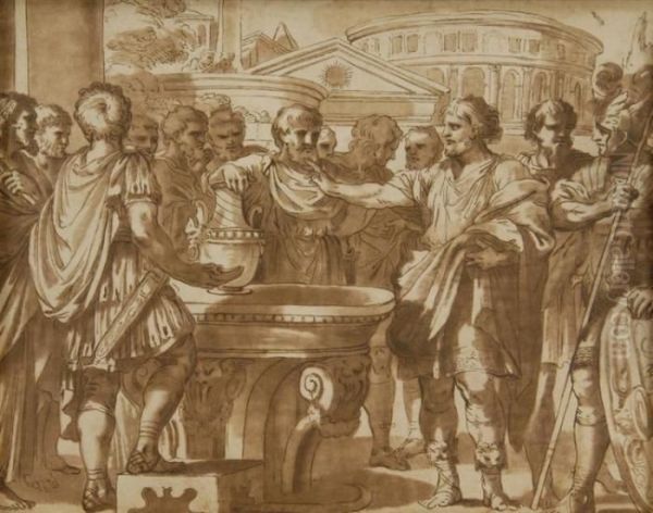 Romans Congregating Around A Well - view 1