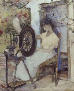 Spinning Wool by David Woodlock